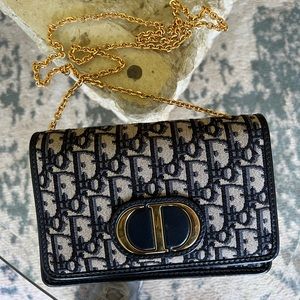 Christian Dior 2 in 1 Blue Oblique 30 Montaigne Bag
